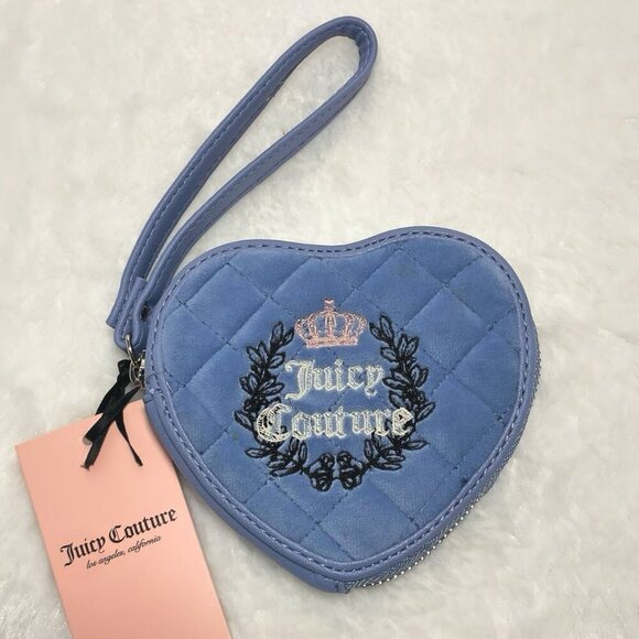Juicy Couture Royal Couture Blue Zip Around Logo Wristlet Bag NWT - Picture 4 of 7